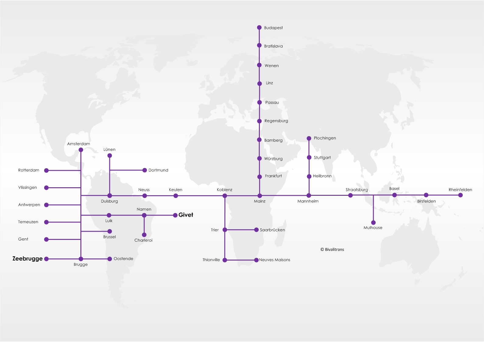 Onze vaarroutes